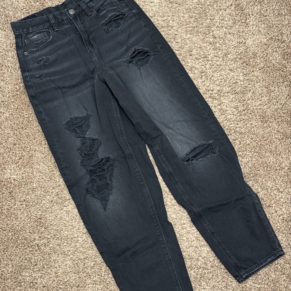 American Eagle Outfitters Charcoal Distressed Jeans